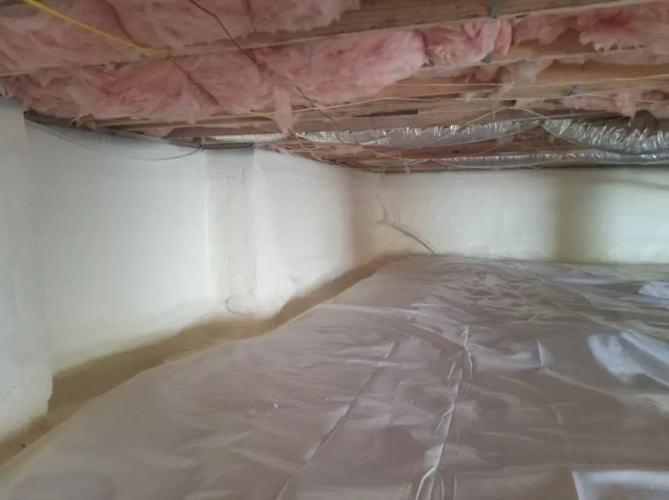Crawl space encapsulation with closed-cell spray foam for Roof Leak Repair in Star